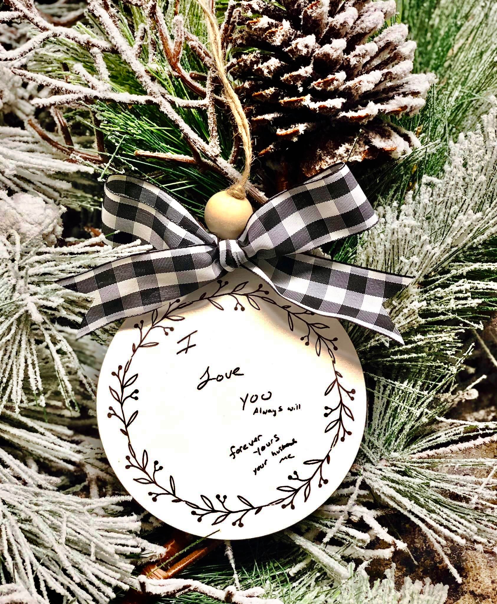 Engraved Handwritten Ornament