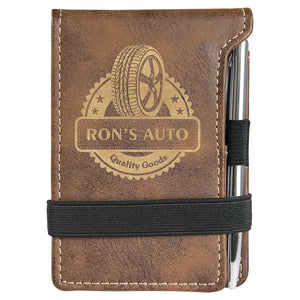 Leatherette Mini Notepad with Pen