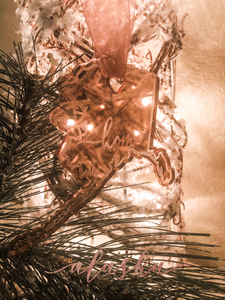 Rose Gold Mirrored State Ornaments ( Engraved)