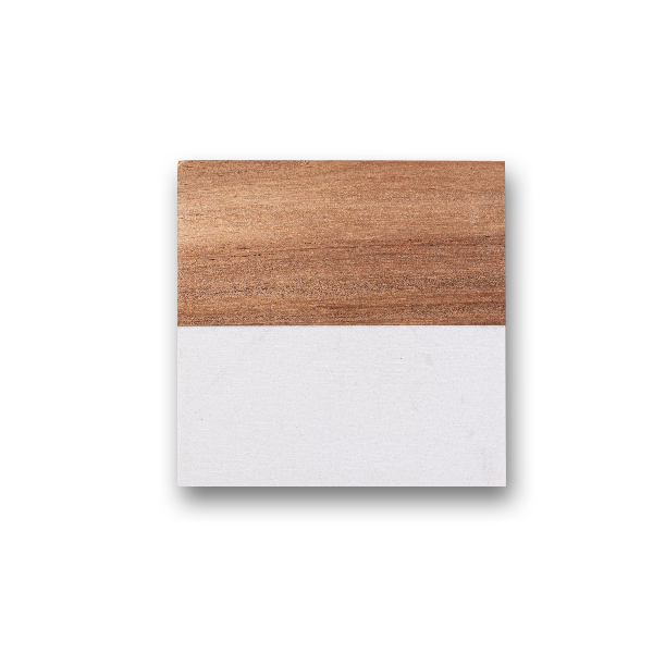 Anniversary Marble & Acadia Wood Coaster - Set of 4